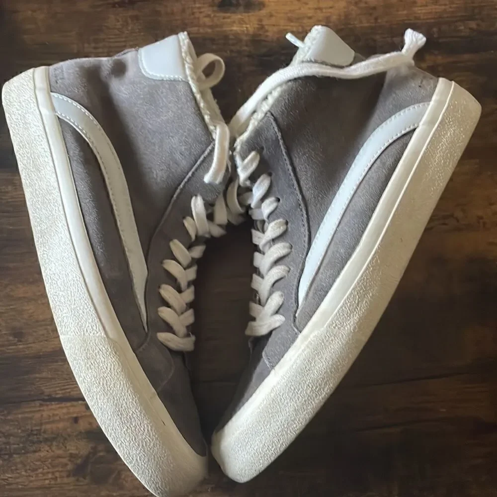 Madewell Sidewalk High-Top Sneakers in Suede and Sherpa W’s7 M’s 5.5